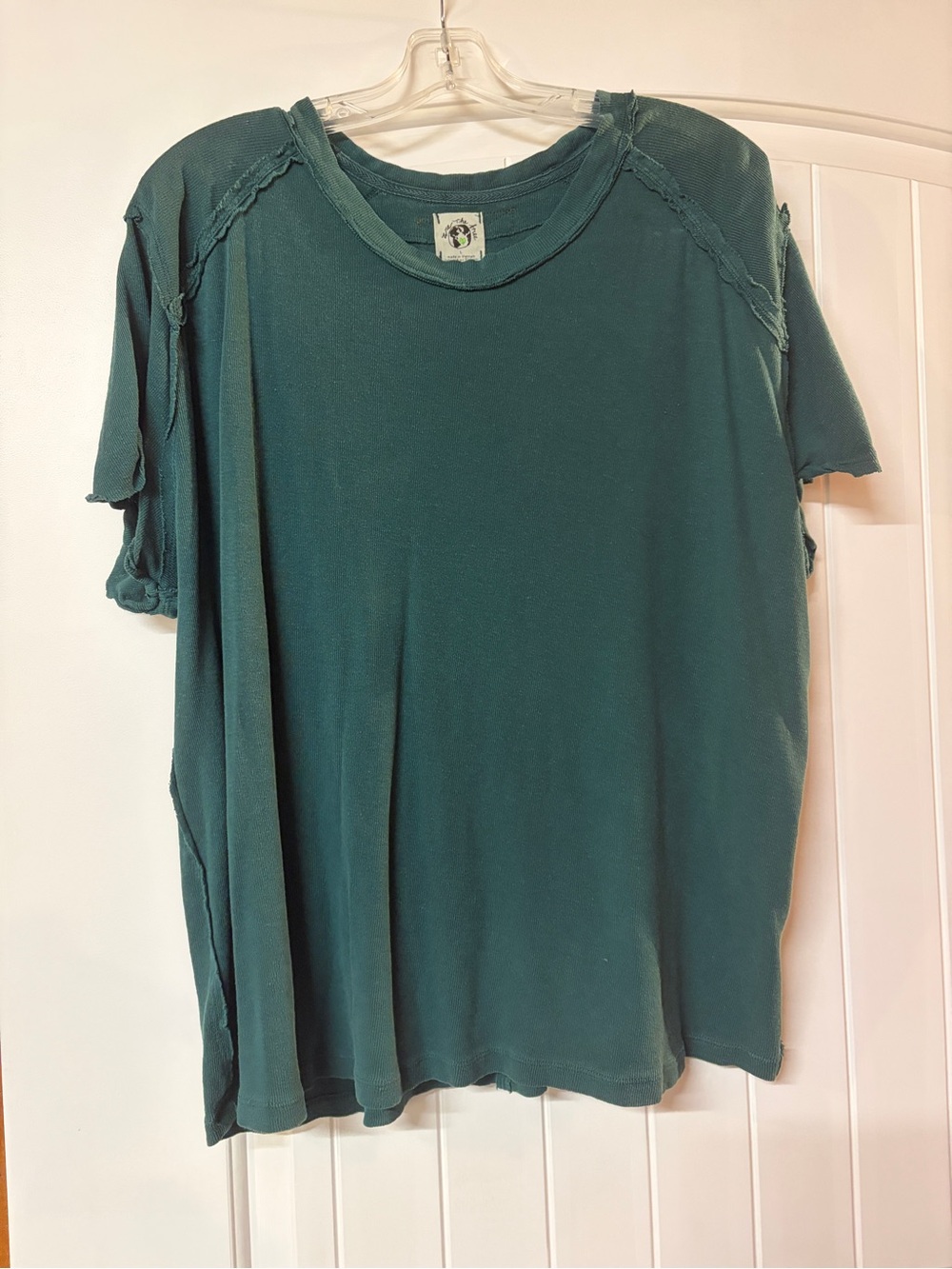 We the Free Women’s Short-Sleeve Oversized Distressed Shirt - Teal